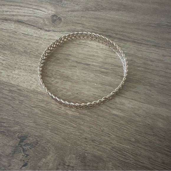 Light Gold Weaved Bangle Bracelet - Picture 3 of 8